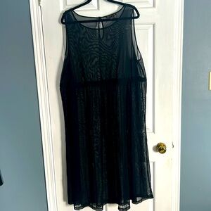Black mesh midi dress size 24